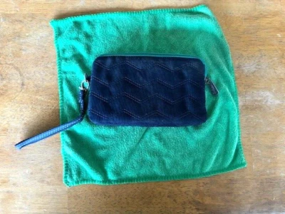 Thirty-One Azul Marino Acolchado Cremallera Muñequera Cartera Organizador Excelente Estado Usado Foto 1 de 4