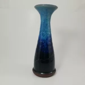 Rupert Blamire Bristol Ölkaraffe/Vase signiert, glasierte Keramik blau bis schwarz - Bild 1 von 16