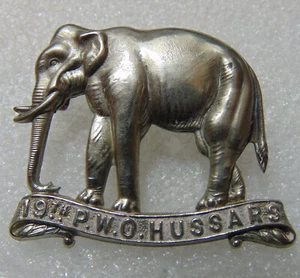 Prince of Wales Own Hussars White Metal Military / Army Cap Badge - Picture 1 of 2