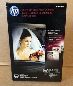 HP Premium Plus miękki połysk papier fotograficzny błyszczący papier fotograficzny 80lb 4x6 100 szt. zapieczętowany - Zdjęcie 1 z 6