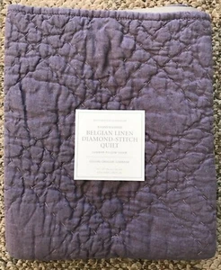 Restoration Hardware Lumbar Pillow Sham Belgian Linen Diamond Stitch Orchid - Picture 1 of 3