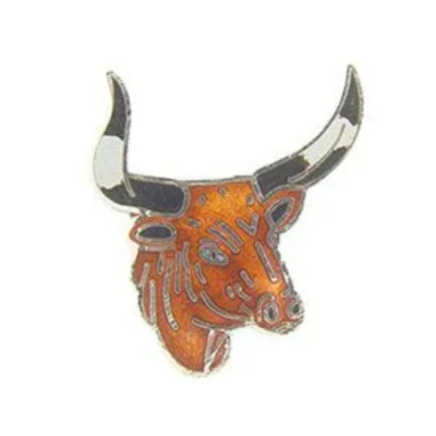 Bull Head Cowboy Custom Lapel Pins Western Vintage Biker Jewelry Gift for Men BN - Image 1 of 4