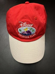 Disney Vacation Club DVC Member Retired Logo Red Adjustable Baseball Hat Cap - Picture 1 of 3