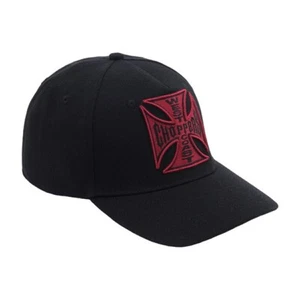 Gorra/sombrero de béisbol de motociclista WCC negra/roja: M681588 - Imagen 1 de 2