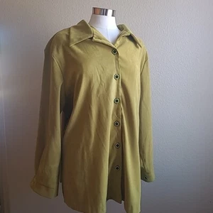 Vintage Betsy's Things Blazer Jacket Made in USA Size 24 2XL Chartreuse Y2K 90's - Picture 1 of 9