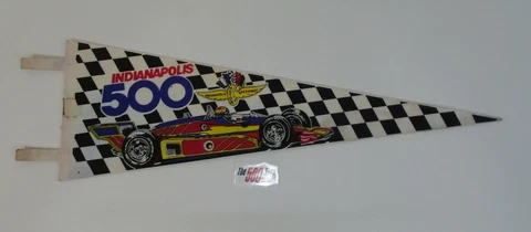 1980's Vintage Souvenir Indianapolis 500 Pennant IMS Indy Motor Speedway IndyCar Cover
