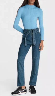 $275 NWT RAG & BONE Sz26 MIA YOKE HI-RISE STRAIGHT COTTON JEANS CLEAN VINCENT - Image 1 of 4