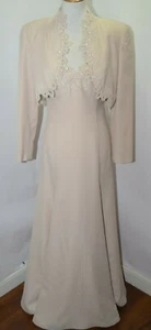 Traje de vestir chaqueta de encaje madre novia con cuentas de lentejuelas de marfil nahdree talla 8 - Imagen 1 de 12