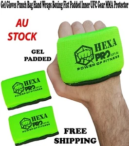 Gel Gloves Punch Bag Hand Wraps Boxing Fist Padded Inner UFC Gear MMA Protector - Picture 1 of 4