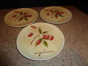3 Stück Pier I Provence Himbeeren Vorspeise Salat Dessert Teller - Steingut - Bild 1 von 3