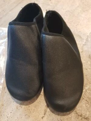 2.5 Gogodance Black Jazz Dance Shoe Elastic-Leather Upper SlipOn Big KidGirl Boy - Image 1 of 4