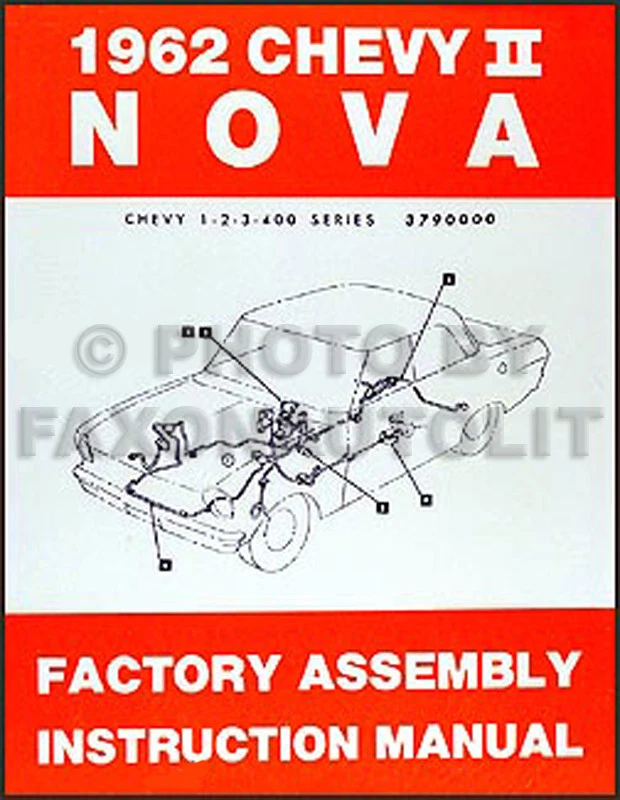 1962 Chevy II E Nova Rilegato Montaggio Manuale 62 Chevrolet Fabbrica Esploso - Immagine 1 di 1