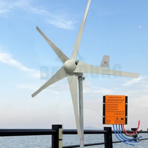 1500W Wind Turbine Generator 5 Blades 12V 24V 48V Windmill with MPPT Controller - Picture 1 of 11