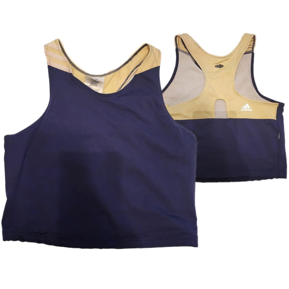 Camiseta sin mangas deportiva Adidas para mujer talla XL azul marino entrenamiento ropa activa recortada Foto 1 de 4
