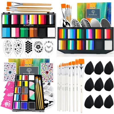 BOWITZKI Kinderschminke Gesichtsfarbe Kinderschminke Set Mädchen Waschbar Face Paint Body