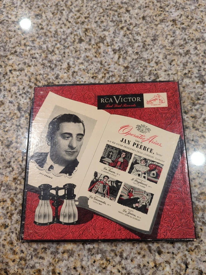 2 RCA Victor Red Seal Records Jan Peerce Operatic Arias 45 RPM Red Vinyl Italian - Image 1 of 2
