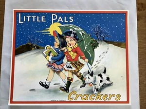 Christmas Cracker Label “Little Pals Crackers” Genuine Vintage - Picture 1 of 9