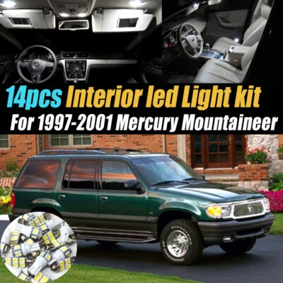 14Pc White Car Interior LED Light Bulb Kit for 1997-2001 Mercury Mountaineer - Image 1 of 4