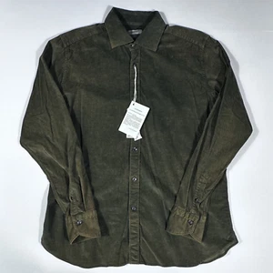 $318 New TINTORIA MATTEI 954 Casual Green Corduroy Regular Fit L/S Button Front - Picture 1 of 7