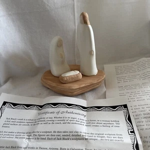 Signed Navajo Jack Black Pottery Nativity Sculpture 1989 COA Native American - Picture 1 of 13