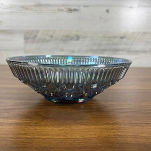 Vintage Indiana Glas Windsor Knopf blau irisierend Karneval Glasschale 7,25" - Bild 1 von 8