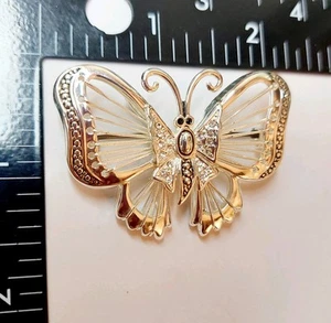 Vintage Stamped BEST Wire Butterfly Brooch Pendant Silvertone Free Gift Bag - Picture 1 of 5