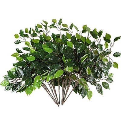 GTIDEA 12 Pcs Ficus Tree Leaves Branches Artificial  Assorted Colors , Sizes  - Image 1 of 4