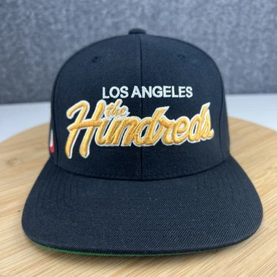 The Hundreds Los Angeles Hat Cap Snapback Black Script Spellout Wool Blend - Image 1 of 4