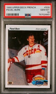 PAVEL BURE "FRENCH ROOKIE" 1990 UPPER DECK #526 YOUNG GUNS PSA 10 GEM (NJC) *** - Image 1 of 4