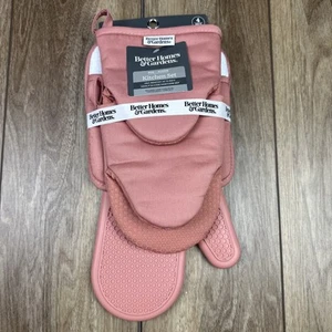 Better Homes & Gardens Honeycomb Rose Silicone and Cotton Oven Mitt, Pot Holder - Picture 1 of 5
