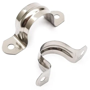 1inch Rigid Pipe Strap Clamp-Two Hole Strap-U Bracket Tube Clip-Stainless Ste... - Picture 1 of 6