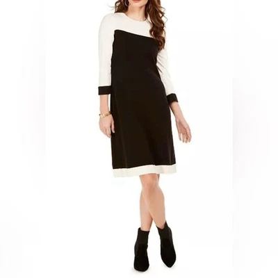 Nuevo con etiquetas Vestido Suéter Nine West Colorblock Talla L Foto 1 de 4