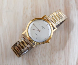 Vintage ENICAR Ultrasonic Manual Wind 17 Jewels Gold Plated Watch Running - Picture 1 of 3