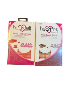 Heartfelt Creations Tulpenwagen und Zaun Haftstempel und Stanzenset - Bild 1 von 2
