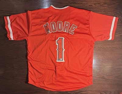 California Angels, Christian Moore, Signed XL Jersey, Beckett Authenticated  - Image 1 of 4