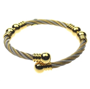 Gold Silber Magnetarmband verstellbar Manschette reduziert Schmerzen Müdigkeit Männer Frauen Seil - Bild 1 von 3