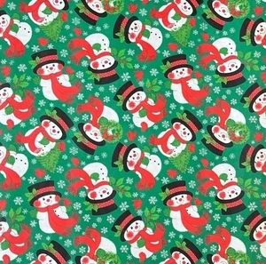 Vintage 70er Frosty der Schneemann Weihnachten Geschenkpapier 1 Neu 50x28" Großes Stück - Bild 1 von 8