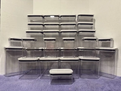 Enorme lote de 30 contenedores herméticos de almacenamiento de alimentos OXO POP 2.0 tamaños mixtos Foto 1 de 4