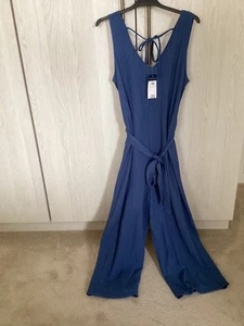 Matalan Papaya Blue Textured Crinkle Jumpsuit Size 14 - Picture 1 of 3
