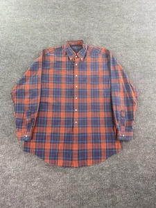 Vintage Abercrombie & Fitch Shirt Men Large Blue Red Plaid Check Classic Big - Picture 1 of 13