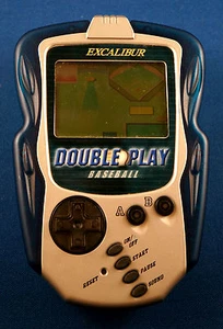 BASEBALL DOUBLE PLAY EXCALIBUR ELECTRONIC HANDHELD TRAVEL VIDEO LCD GAME BLUE B - Picture 1 of 2