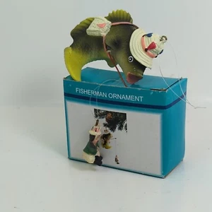 Vintage Fisch fangen Fischer Ornament Weihnachten Urlaub Deko Ornament - Bild 1 von 6
