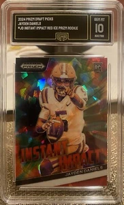 Jaden Daniels Rc 2024 Draft Picks Instant Impact Red Ice Prizm Graded Gem 10 - Picture 1 of 1