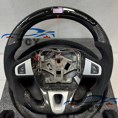 Fit for Renault Megane 3 Coupe RS with LED Carbon Fiber Alcantara Steering Wheel - Image 1 of 4