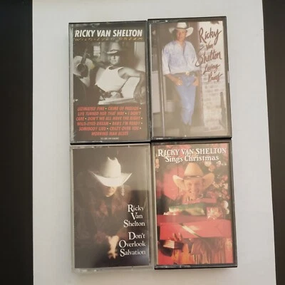 Vintage Ricky Van Shelton Cassette Lot of 4 - Wild Eyed Loving Proof Christmas Foto 1 de 4