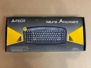 NEW (Distressed Box0  A4Tech Left Handed Ergonomic Black Wired Keyboard - Picture 1 of 15