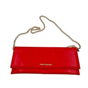 Rinascimento Rojo Piel Eco Color Dorado Cadena Mango Bolso de Mano - Imagen 1 de 9