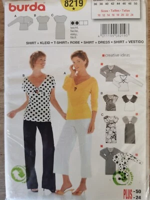 8219 PATRON BURDA VINTAGE  3 CREATIONS  ROBE TEE-SHIRT    38 AU 52 - Photo 1/2