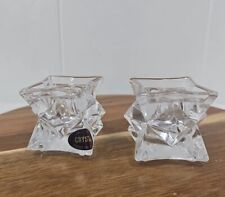 Set Of 2 Vintage 24% Lead Crystal Candle Holders Made In USA