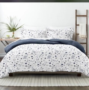 Down Alternative ForgetMeNot Reversible 2Pc Comforter Set By Kaycie Gray Fashion - Picture 1 of 3